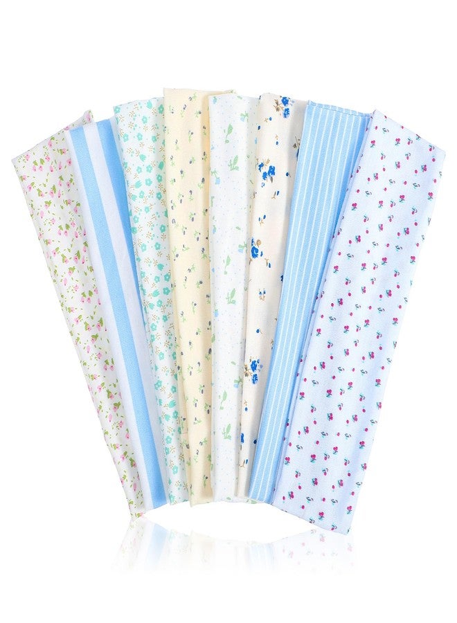 Tucnoeu 8pcs Floral Headbands for Women, Non Slip Elastic Floral Hairbands, Fashion Wide Headband, Soft Fabric Stripe Head Bands for Women Hair Accessories - Image 1